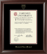 Harvard University Gold Embossed Diploma Frame in Rainier