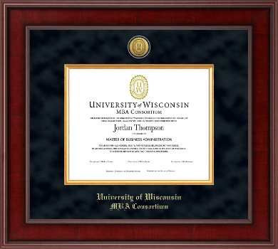 UW MBA Consortium diploma frame - Presidential Gold Engraved Diploma Frame in Jefferson