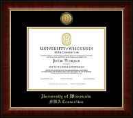 UW MBA Consortium Gold Engraved Medallion Diploma Frame in Murano