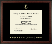 College of Biblical Studies - Houston Gold Embossed Diploma Frame in Studio