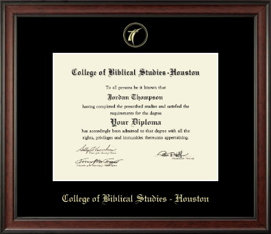 College of Biblical Studies - Houston diploma frame - Gold Embossed Diploma Frame in Studio