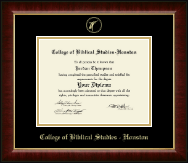 College of Biblical Studies - Houston Gold Embossed Diploma Frame in Murano