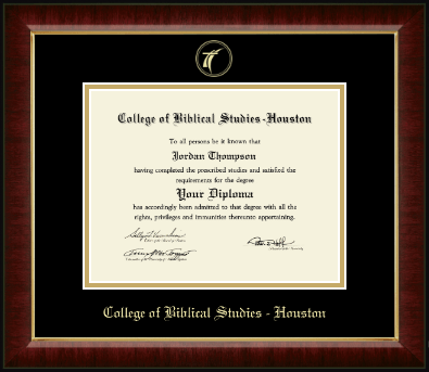 College of Biblical Studies - Houston diploma frame - Gold Embossed Diploma Frame in Murano