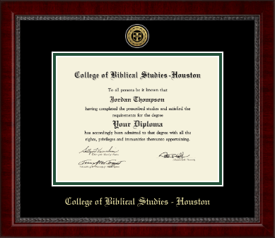 College of Biblical Studies - Houston diploma frame - Gold Engraved Medallion Diploma Frame in Sutton