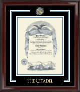 The Citadel The Military College of South Carolina Showcase Edition Diploma Frame in Encore