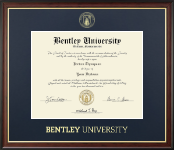 Bentley University diploma frame - Gold Embossed Diploma Frame in Studio Gold
