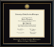 University of North Carolina Wilmington diploma frame - Gold Engraved Medallion Diploma Frame in Onyx Gold