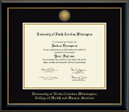 University of North Carolina Wilmington diploma frame - Gold Engraved Medallion Diploma Frame in Onyx Gold