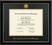 University of North Carolina Wilmington diploma frame - Gold Engraved Medallion Diploma Frame in Onyx Gold