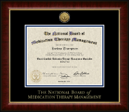The National Board of Medication Therapy Management Gold Engraved Medallion Certificate Frame in Murano