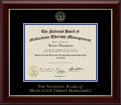 The National Board of Medication Therapy Management certificate frame - Gold Embossed Certificate Frame in Gallery