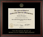 The National Board of Medication Therapy Management certificate frame - Gold Embossed Certificate Frame in Studio