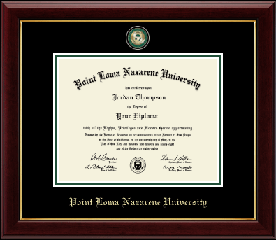 Point Loma Nazarene University diploma frame - Masterpiece Medallion Diploma Frame in Gallery