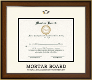 Mortar Board National College Senior Honor Society certificate frame - Dimensions Certificate Frame in Westwood
