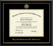 Virginia Commonwealth University diploma frame - Gold Engraved Medallion Diploma Frame in Onyx Gold