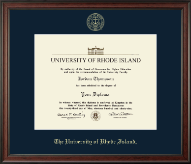 The University of Rhode Island diploma frame - Gold Embossed Diploma Frame in Studio