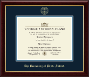 The University of Rhode Island Gold Embossed Diploma Frame in Gallery