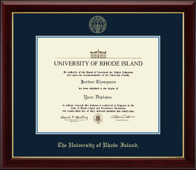 The University of Rhode Island diploma frame - Gold Embossed Diploma Frame in Gallery