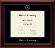 Waldorf University Silver Embossed Diploma Frame in Gallery Silver
