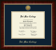 Del Mar College Gold Engraved Medallion Diploma Frame in Murano