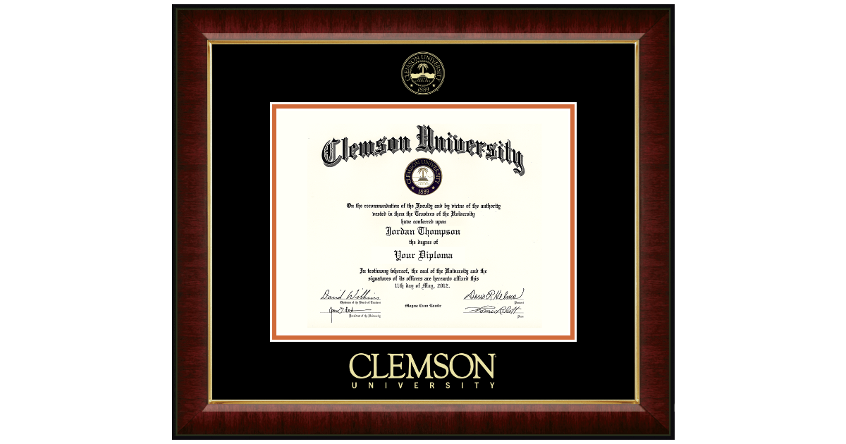 Gold Embossed Diploma Frame in Murano Clemson University Item 383725
