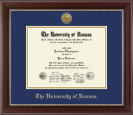 The University of Kansas Gold Engraved Medallion Diploma Frame in Chateau
