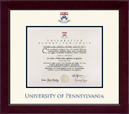 University of Pennsylvania Dimensions Diploma Frame in Cordova