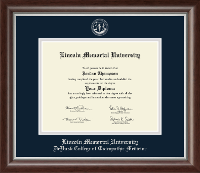 Lincoln Memorial University diploma frame - Silver Embossed Diploma Frame in Devonshire