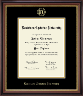 Louisiana Christian University diploma frame - Gold Embossed Diploma Frame in Regency Gold