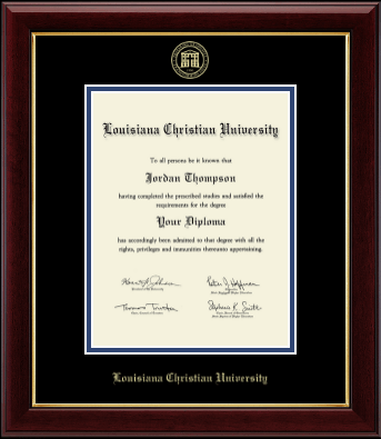 Louisiana Christian University diploma frame - Gold Embossed Diploma Frame in Gallery