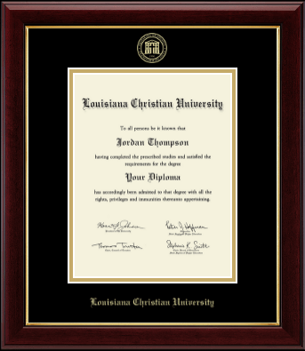 Louisiana Christian University diploma frame - Gold Embossed Diploma Frame in Gallery