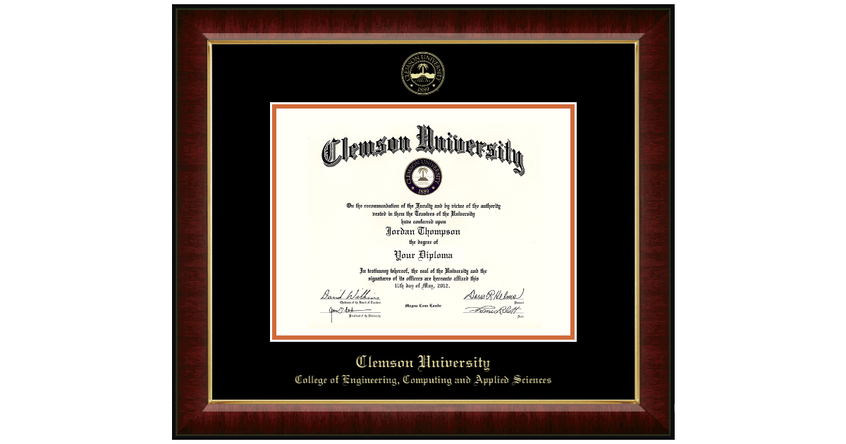 Gold Embossed Diploma Frame in Murano Clemson University Item 384452