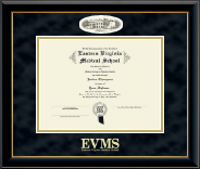 Eastern Virginia Medical School Campus Cameo Diploma Frame in Onyx Gold