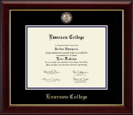 Emerson College Masterpiece Medallion Diploma Frame in Gallery