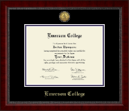 Emerson College diploma frame - Gold Engraved Medallion Diploma Frame in Sutton