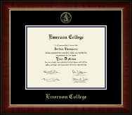 Emerson College Gold Embossed Diploma Frame in Murano