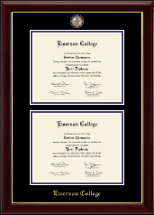 Emerson College Masterpiece Medallion Double Diploma Frame in Gallery