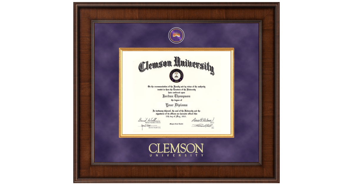 Clemson University Diploma Frame Clemson Graduation Gifts