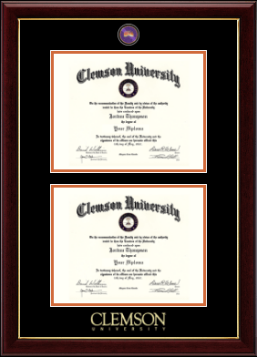 Clemson University diploma frame - Masterpiece Medallion Double Diploma Frame in Gallery