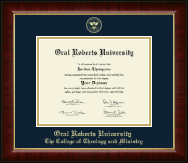 Oral Roberts University diploma frame - Gold Embossed Diploma Frame in Murano