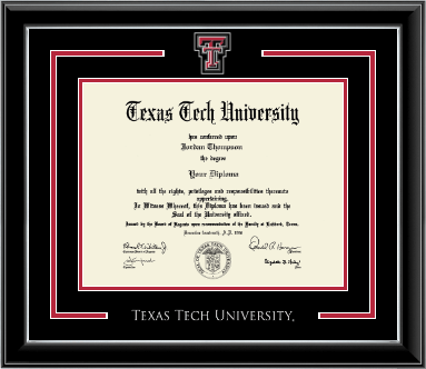 Texas Tech University diploma frame - Spirit Medallion Diploma Frame in Onyx Silver