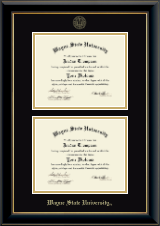 Wayne State University diploma frame - Double Diploma Frame in Onyx Gold