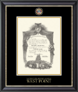 United States Military Academy Masterpiece Medallion Diploma Frame in Noir