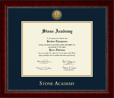 Stone Academy certificate frame - Gold Engraved Medallion Certificate Frame in Sutton