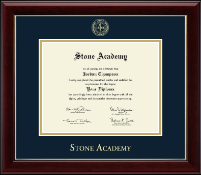 Stone Academy certificate frame - Gold Embossed Certificate Frame in Gallery