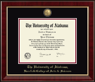 The University of Alabama Tuscaloosa diploma frame - Masterpiece Medallion Diploma Frame in Murano