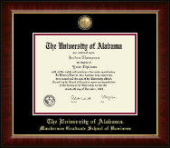 The University of Alabama Tuscaloosa diploma frame - Masterpiece Medallion Diploma Frame in Murano