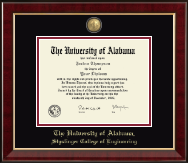 The University of Alabama Tuscaloosa diploma frame - Masterpiece Medallion Diploma Frame in Murano