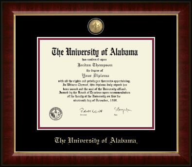 The University of Alabama Tuscaloosa diploma frame - Masterpiece Medallion Diploma Frame in Murano