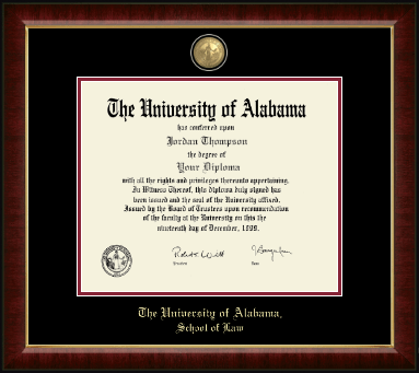 The University of Alabama Tuscaloosa diploma frame - Masterpiece Medallion Diploma Frame in Murano